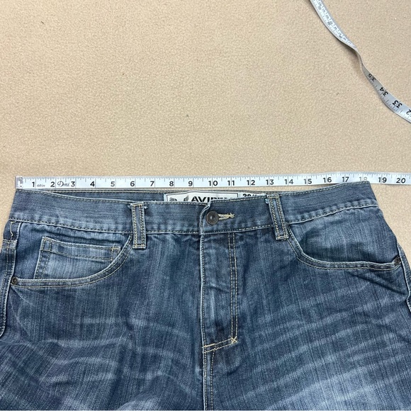 Avirex Jeans Men 36x32 Dark Wash Embroidered Y2K Style Baggy Vtg 2000s 36x30 Act - Picture 6 of 10